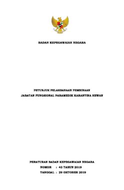 PERATURAN BKN NO. 43 TAHUN 2019 - JF PARAMEDIK KARANTINA HEWAN 