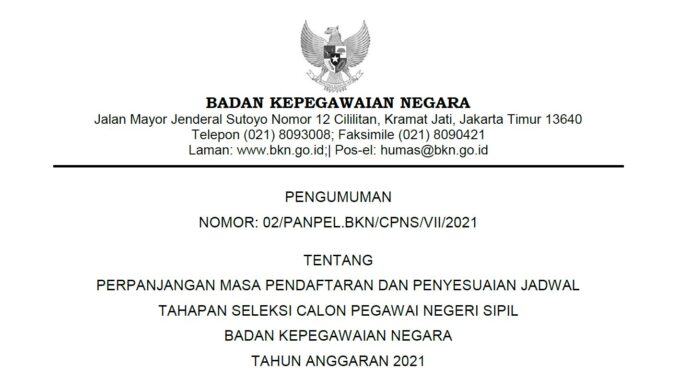 PENGUMUMAN PERPANJANGAN MASA PENDAFTARAN DAN PENYESUAIAN JADWAL TAHAPAN ...